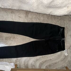 Abercrombie & Fitch Black Faux Leather Trim Pants